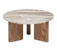 Atmosphera - Table basse en marbre et manguier COPPA - Beige - Coppa Beige G