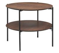 Atmosphera Table Basse Ronde 2 Niveaux Kemi Noyer Naturel Fonce