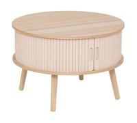 Atmosphera - Table basse ronde 2 portes en bois NYOS - Beige