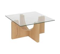 Atmosphera table basse verre trempé - transparent et naturel