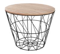 Atmosphera Table d’appoint petite en métal noir Kumi D.38