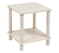 Atmosphera - Table d'Appoint Carrée Chamlo Ivoire 40 x 40 x 45 cm, 2 Plateaux, Pieds Torsadés - pour Salon, Chambre, Bout de Canapé