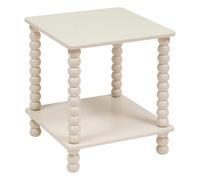 Atmosphera - Table d'Appoint Carrée Chamlo Ivoire 40 x 40 x 45 cm, 2 Plateaux, Pieds Torsadés - pour Salon, Chambre, Bout de Canapé