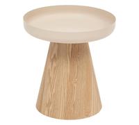 Atmosphera - Table d'Appoint Hercyna, Acier et Bois, D 40 x H 42 cm, Plateau Rond avec Rebords - pour Salon, Chambre, Bout de Canapé