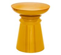 Atmosphera - Table d'appoint Totem Jaya en métal jaune moutarde D38 cm