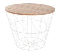 Table d'appoint ""Kumi"" blanc D38cm - Atmosphera Créateur d'intérieur