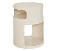 Atmosphera - Table d'Appoint Ronde Ashdal - Argile - D 32,5 x H 45 cm - Acier, 2 Étagères, Finition Brillante - pour Salon, Chambre, Bout de Canapé