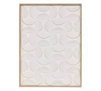 Atmosphera - Tableau 3D en Relief Kailani - Blanc, Cadre Effet Bois - 60 x 80 cm - Décoration Murale pour Salon, Chambre, Bureau