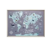 Tableau Déco Murale Carte du Monde 50 x 70 cm - Atmosphera