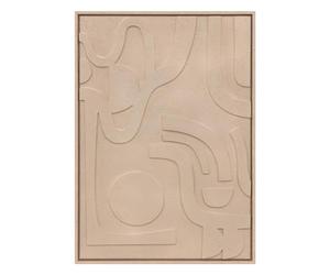 Atmosphera - Tableau Mural 3D Azra - Beige - 50 x 70 cm - Toile en Relief Abstrait - pour Salon, Chambre, Bureau