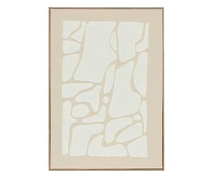 Atmosphera - Tableau Mural en Relief Ziad - Beige, 50 x 70 cm, Motifs Abstraits 3D, Double Accroche - pour Salon, Chambre, Bureau
