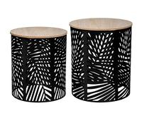 Atmosphera - Tables gigognes Feuilles Noir