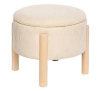 Tabouret coffre Elki D45,5 cm chenille beige