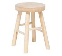 Atmosphera – Tabouret d'appoint en bois massif NYAR – Beige