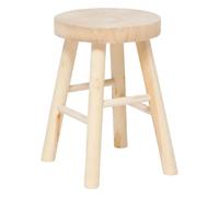 Atmosphera - Tabouret Rond d'Appoint Nyar en Bois de Paulownia - Beige - D 28 x H 41 cm - pour Salon, Chambre