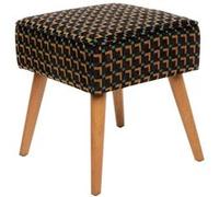 Tabouret d'appoint en tissu jacquard CHIARA - Noir