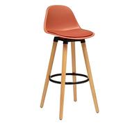 Chaise de bar ""Maxon"" en hêtre & métal H92,5cm rose terracotta - Atmosphera Créateur d'intérieur