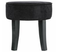 Atmosphera – Tabouret Adriel – Pouf rond en velours – Noir