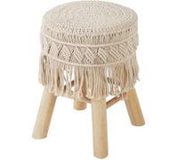 Atmosphera - Tabouret en macramé Savana - H. 42 cm - Beige