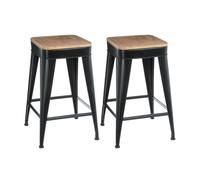Atmosphera Tabourets de bar Joris - Noir, lot de 2