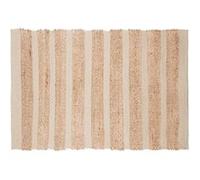 Tapis en jute naturel rayures Box - L. 90 x l. 60 cm - Blanc
