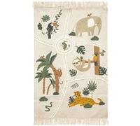 Atmosphera - Tapis enfant en coton Jungle - 100 x 150 cm - JUNGLE Beige G