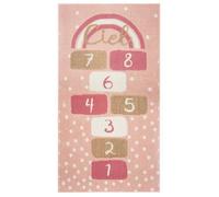 Tapis enfant rectangulaire Marelle - 80 x 150 cm - Rose