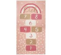Tapis enfant rectangulaire Marelle - 80 x 150 cm - Rose