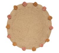 Atmosphera Tapis Jute Lurex + Pompons