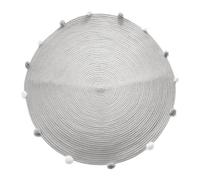 Atmosphera Tapis rond à pompons gris - 90 cm