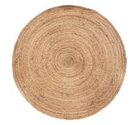 Atmosphera - Tapis Rond en Jute Naturel - 80 cm de Diamètre, Style Bohème - pour Salon, Chambre, Entrée