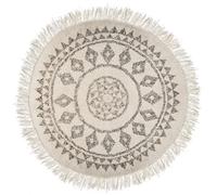 Tapis ""Etnik"" noir et blanc D120cm - Atmosphera createur d'interieur
