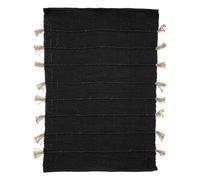 Atmosphera - Tapis Tula en Coton avec Pompon en Jute 60x90cm - Noir