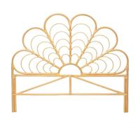 Atmosphera – Tête de lit Aoni en rotin 160 x 140 cm forme fleur style bohème pour 2 personnes