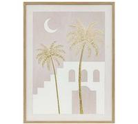 Toile imprimée encadrée MEDINA - 45 x 60 cm - Beige et doré
