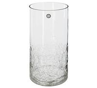 Vase cylindre verre craquelé H30cm - Atmosphera createur d'interieur - Transparent