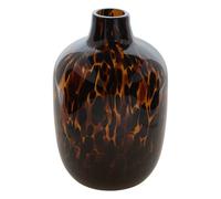 Atmosphera - Vase Décoratif Roen Ambre, Motif Léopard, D 17 x H 25,5 cm, Verre - pour Salon, Entrée, Chambre