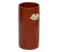 Atmosphera - Vase en céramique Crush H.20cm - Marron | Céramique mate étanche. Hauteur 20cm. Vase visage tendance pour fleurs fraîches ou séchées, déco harmonieuse.