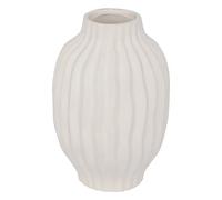 Atmosphera – Vase Fernan – Céramique striée H22 cm – Blanc