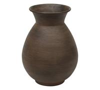 Atmosphera - Vase Rond Wonj Marron, Acier Brossé, D 15 x H 20 cm, Design Artisanal - pour Salon, Entrée, Chambre
