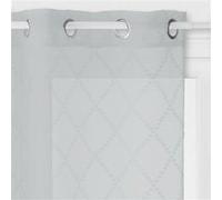 Atmosphera - Voilage design jacquard Eté Indien - 140 x 240 cm - Gris - Eté Indien Gris G