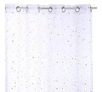 Atmosphera - Voilage Enfant Étoile d'or à Oeillets - Rose 140x250 cm - Blanc