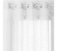 Atmosphera - Voilage Sam - 140 x 240 cm - Blanc - Sam Blanc, Blanc G