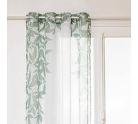 Atmosphera - Voilage Tamisant Feuillage - Vert - 140 x 240 cm - Prêt à Poser, 8 Oeillets - pour Salon, Chambre