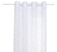 Atmosphera - Voilage Tamisant Lazi Blanc - 140 x 240 cm, Motif Feuillage, À Oeillets - pour Salon, Chambre, Rideau