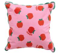 Atmosphera x Cha Cha Pop - Coussin Enfant Pomme d'amour - 40 x 40 cm - Housse 100% Coton avec Broderies - Décoration pour Chambre Enfant
