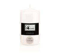Atmosphere Chic Bougie blanche Ø75 x 110 mm - Longue durée anti-goutte, parfaite pour atmosphère relaxante et décoration maison, non parfumée