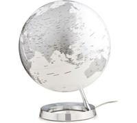 Atmosphere No-0331F7Ns-Gb Globe terrestre chromé brillant Base en plastique de 30 cm de diamètre Anglais