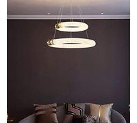 Atmosphère Post-Moderne Durable Duplex Villa Salon Lustre en Cristal lumière Hop Hall d'hôtel Lampes en Or 2 Couches D62 * H25cm Lustre Abat-Jour de Lustre