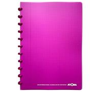 Atoma - Cahier A4 à Anneaux - 72 Feuilles Détachables (144 Pages) avec Marge - Couverture en Polypropylène Recyclable (Pourpre - Quadrillé (5x5mm))